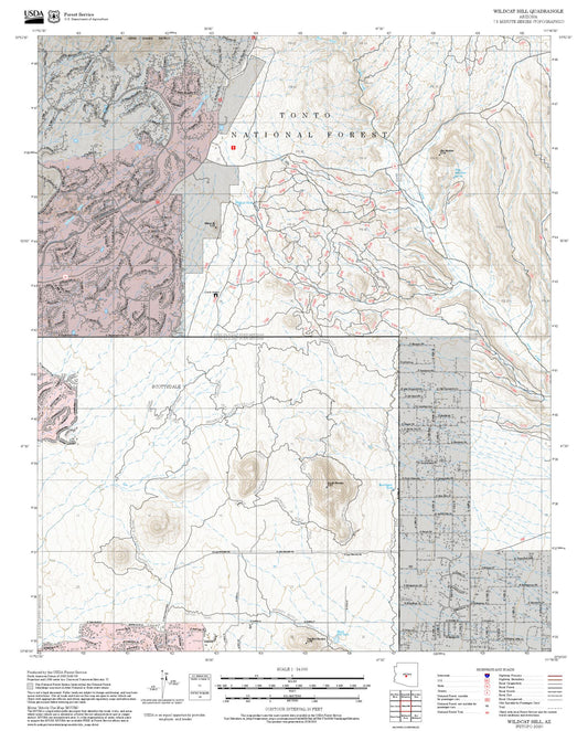 2025 Forest Service Topo Map of Wildcat Hill Arizona