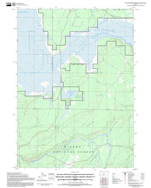 2025 Forest Service Topo Map of Wildhorse Ridge Oregon