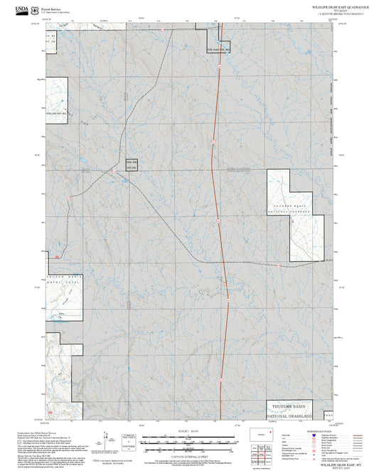 2025 Forest Service Topo Map of Wildlife Draw East Wyoming