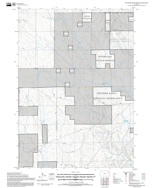 2025 Forest Service Topo Map of Wildlife Draw West Wyoming