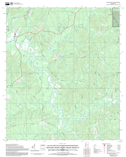 2025 Forest Service Topo Map of Wilkinson Mississippi