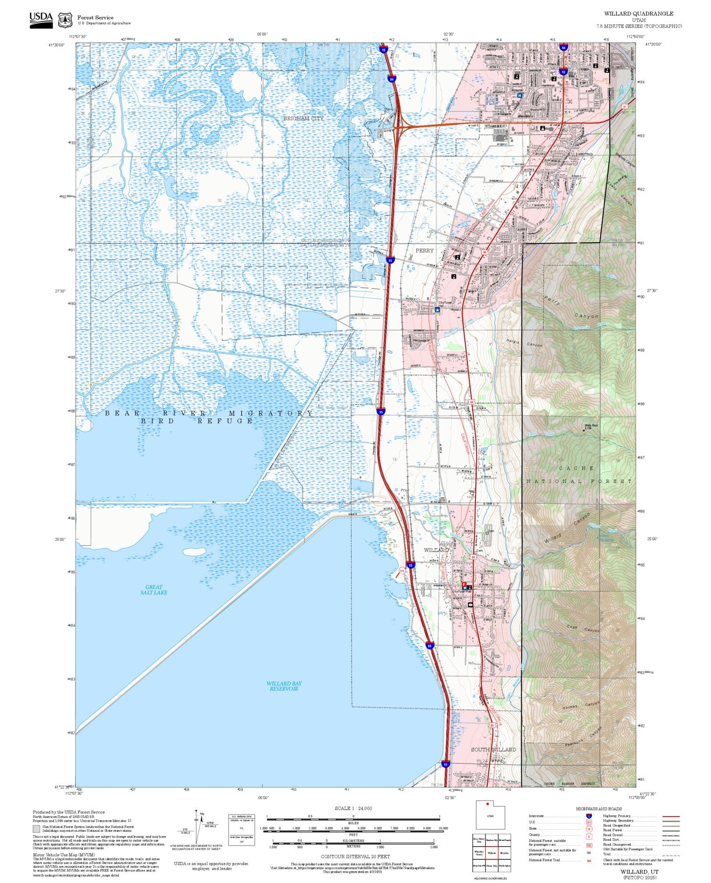 2025 Forest Service Topo Map of Willard Utah