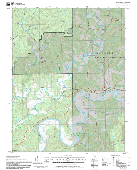 2025 Forest Service Topo Map of Williams Indiana