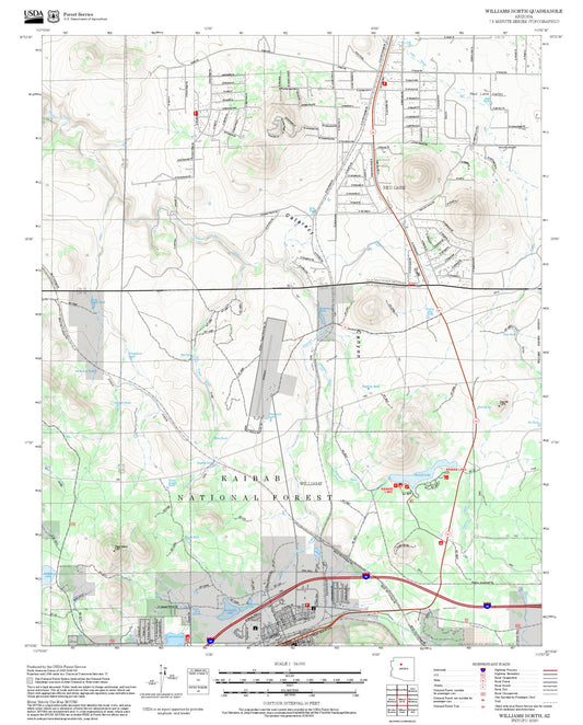 2025 Forest Service Topo Map of Williams North Arizona