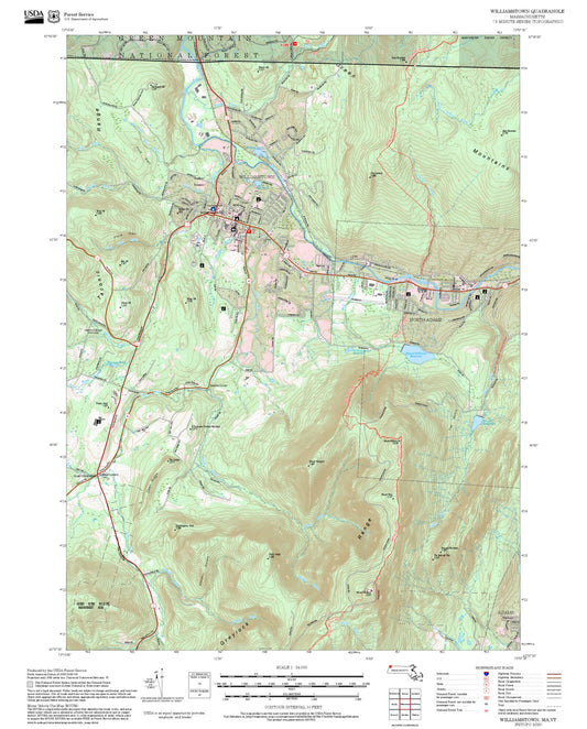 2025 Forest Service Topo Map of Williamstown Massachusetts