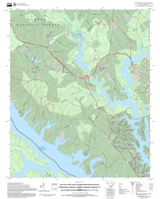 2025 Forest Service Topo Map of Willington South Carolina