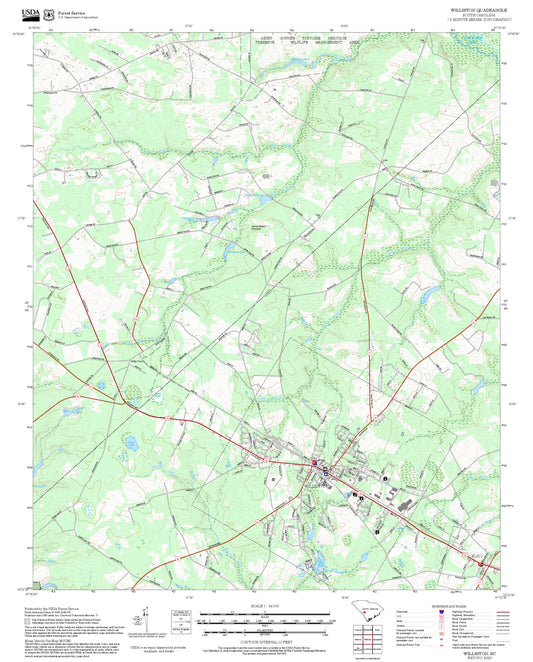 2025 Forest Service Topo Map of Williston South Carolina