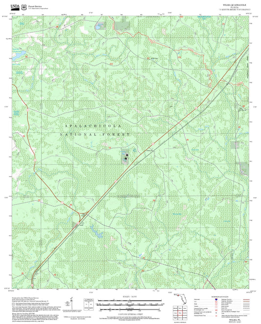 2025 Forest Service Topo Map of Wilma Florida