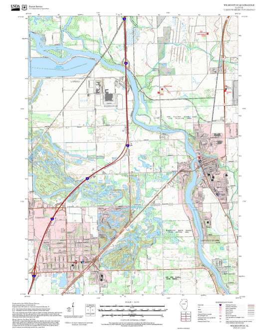 2025 Forest Service Topo Map of Wilmington Illinois