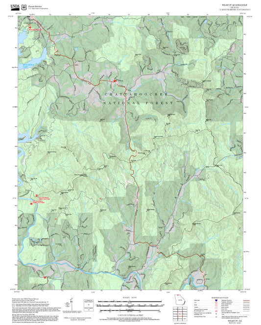 2025 Forest Service Topo Map of Wilscot Georgia