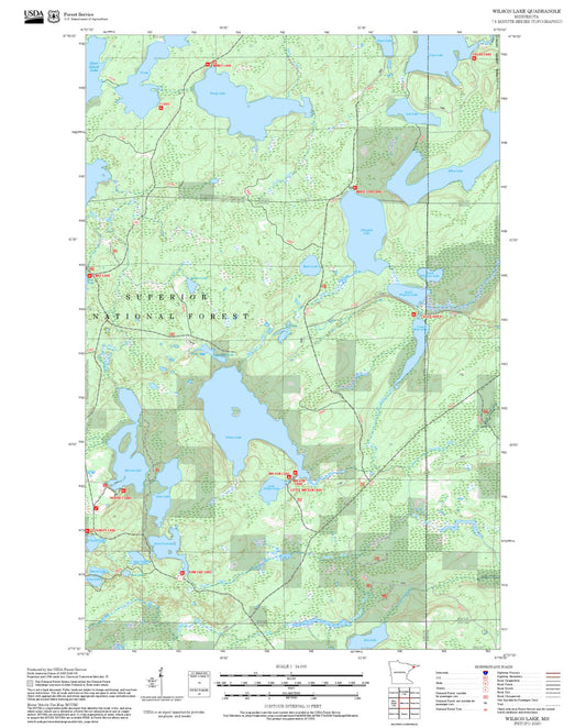 2025 Forest Service Topo Map of Wilson Lake Minnesota