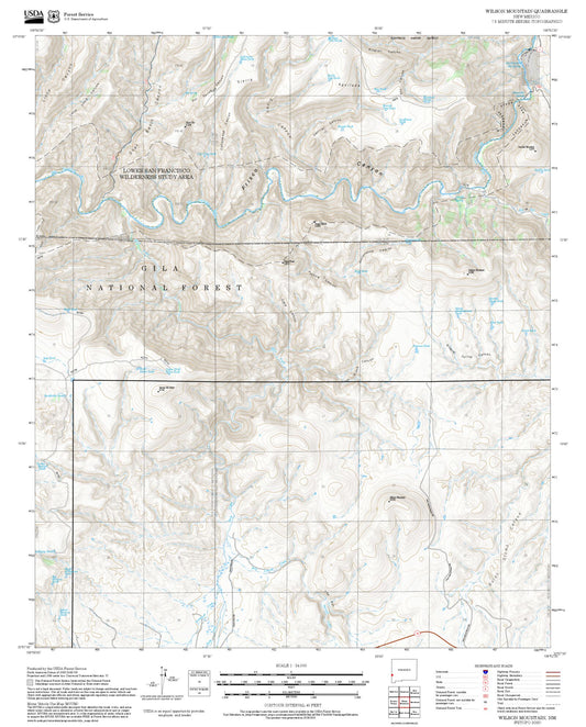 2025 Forest Service Topo Map of Wilson Mountain New Mexico