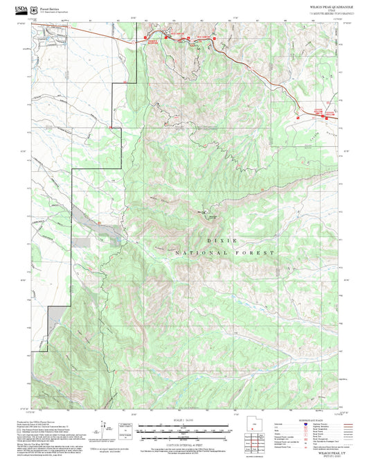 2025 Forest Service Topo Map of Wilson Peak Utah