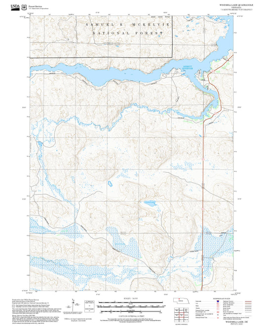 2025 Forest Service Topo Map of Windmill Lake Nebraska