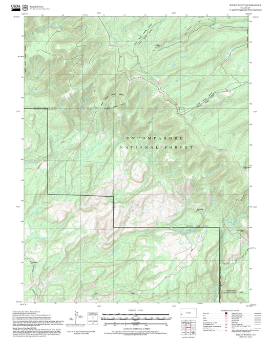 2025 Forest Service Topo Map of Windy Point Colorado