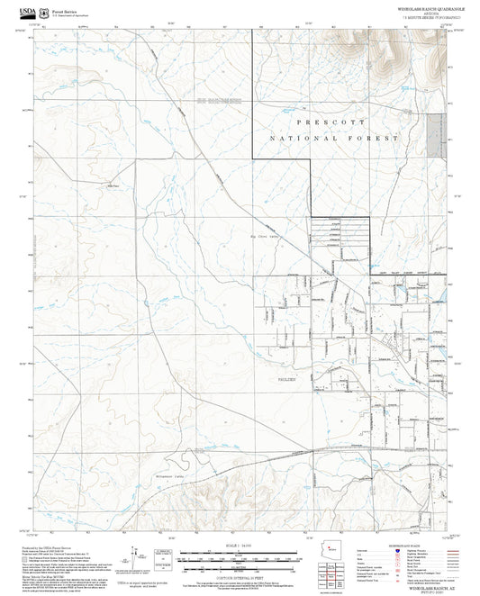 2025 Forest Service Topo Map of Wineglass Ranch Arizona