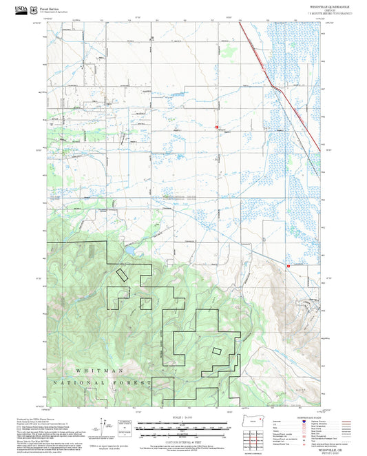 2025 Forest Service Topo Map of Wingville Oregon
