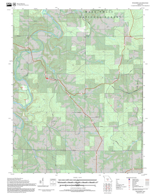 2025 Forest Service Topo Map of Winnipeg Missouri