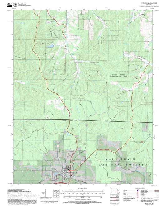 2025 Forest Service Topo Map of Winona Missouri
