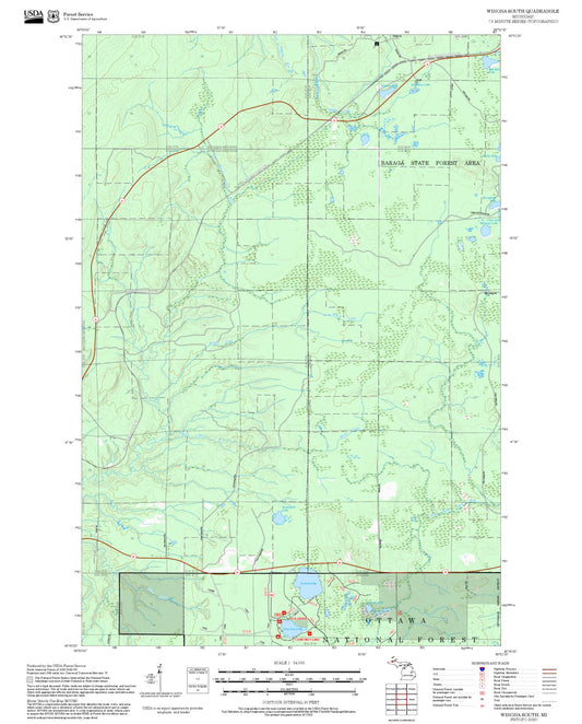 2025 Forest Service Topo Map of Winona South Michigan