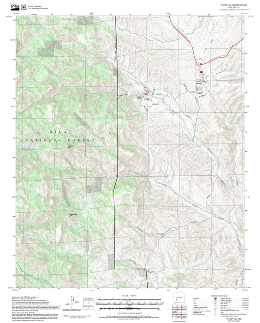 2025 Forest Service Topo Map of Winston New Mexico