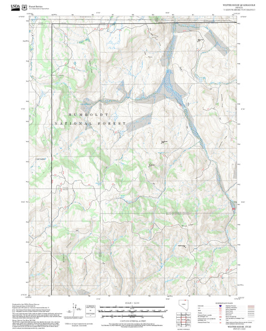 2025 Forest Service Topo Map of Winter Ridge Nevada