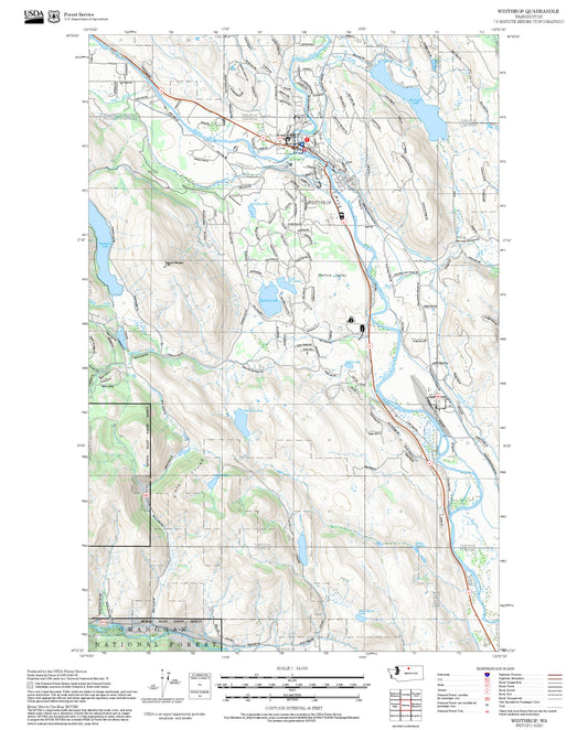 2025 Forest Service Topo Map of Winthrop Washington