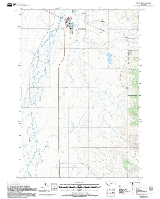 2025 Forest Service Topo Map of Wisdom Montana