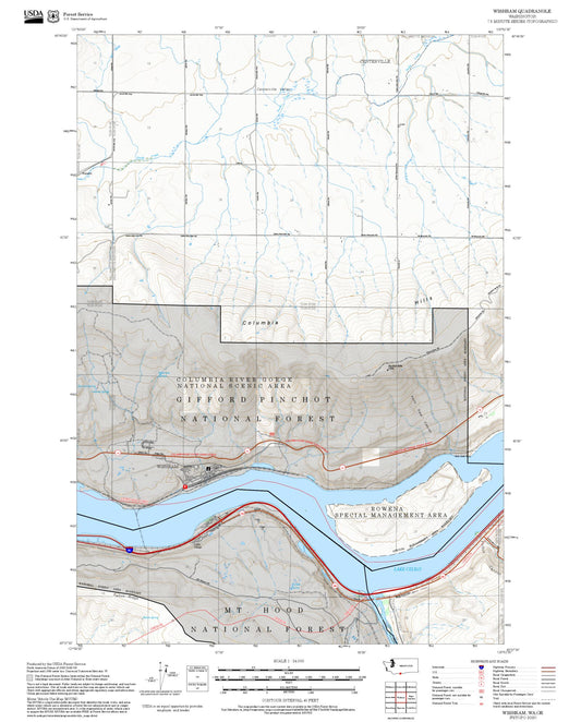 2025 Forest Service Topo Map of Wishram Washington