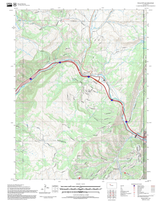 2025 Forest Service Topo Map of Wolcott Colorado
