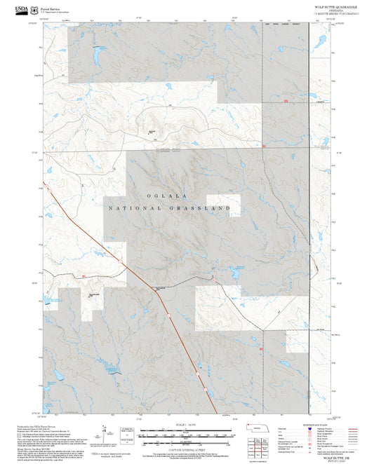 2025 Forest Service Topo Map of Wolf Butte Nebraska