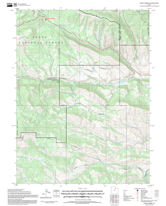 2025 Forest Service Topo Map of Wolf Creek Utah