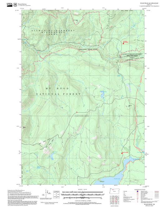 2025 Forest Service Topo Map of Wolf Peak Oregon