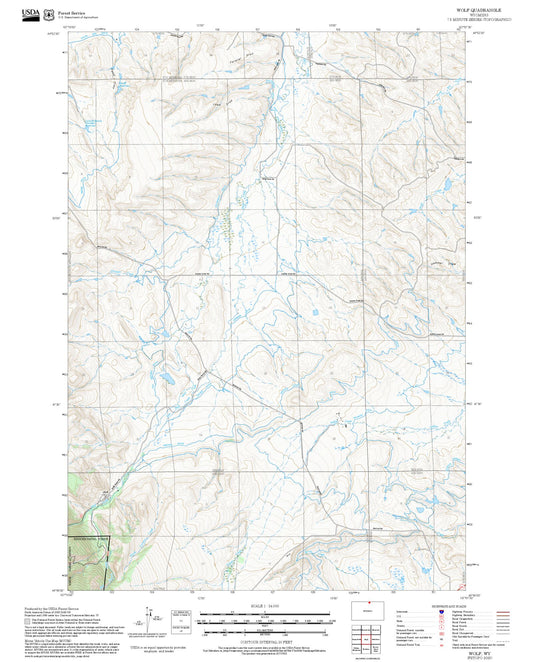 2025 Forest Service Topo Map of Wolf Wyoming