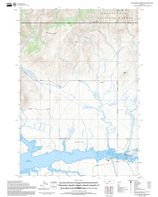 2025 Forest Service Topo Map of Wolverine Creek Montana