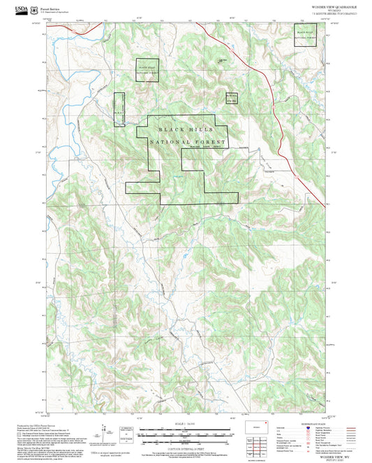 2025 Forest Service Topo Map of Wonder View Wyoming