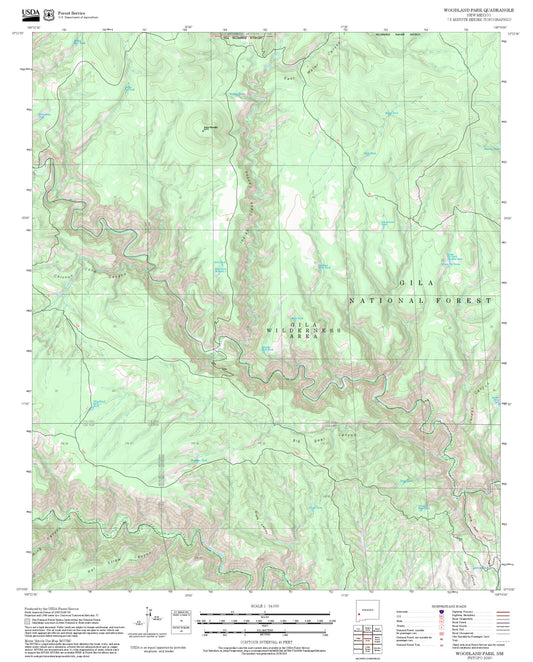 2025 Forest Service Topo Map of Woodland Park New Mexico