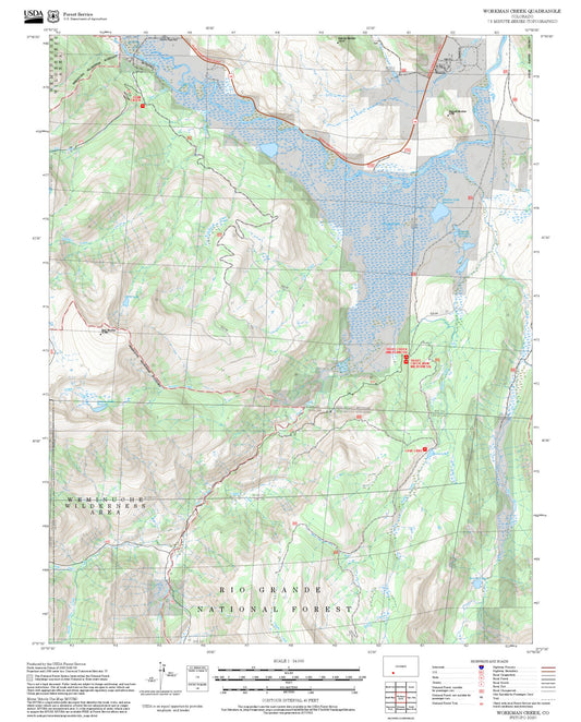 2025 Forest Service Topo Map of Workman Creek Colorado