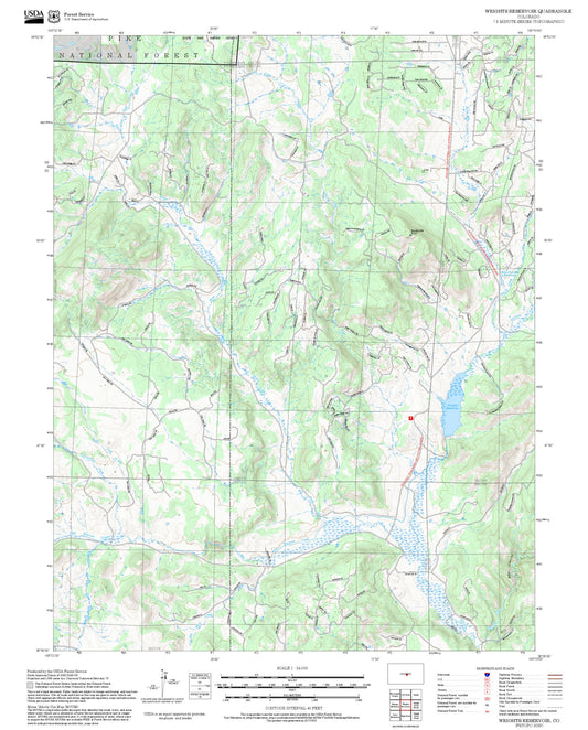2025 Forest Service Topo Map of Wrights Reservoir Colorado