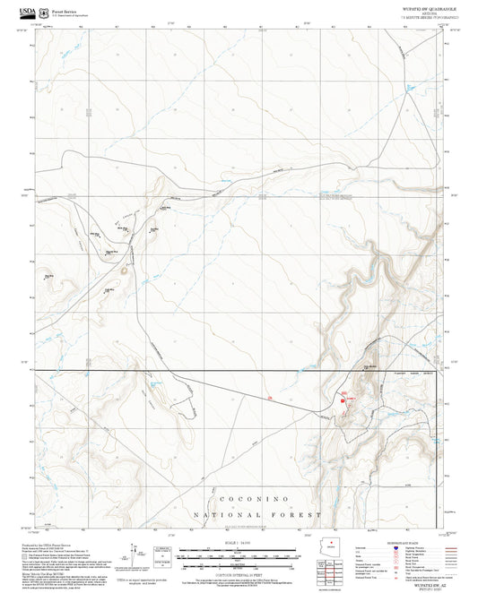 2025 Forest Service Topo Map of Wupatki SW Arizona