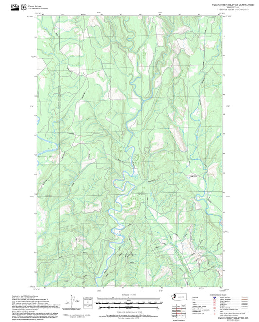 2025 Forest Service Topo Map of Wynoochee Valley NE Washington