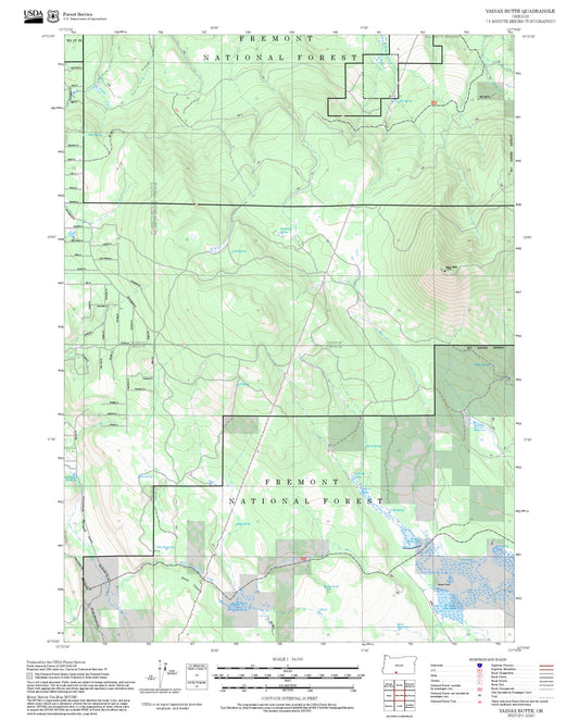 2025 Forest Service Topo Map of Yainax Butte Oregon