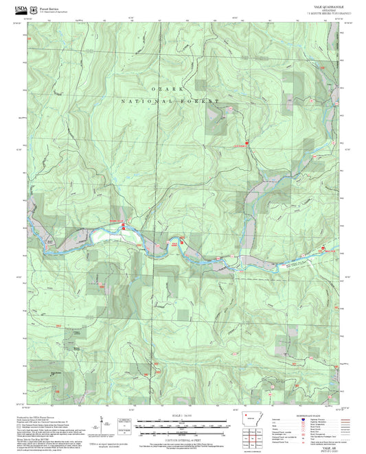 2025 Forest Service Topo Map of Yale Arkansas