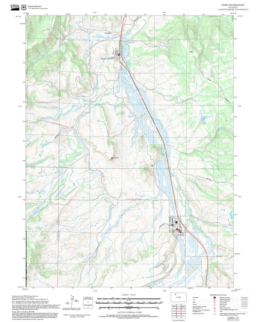 2025 Forest Service Topo Map of Yampa Colorado