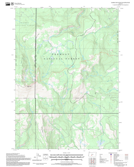 2025 Forest Service Topo Map of Yamsay Mountain Oregon