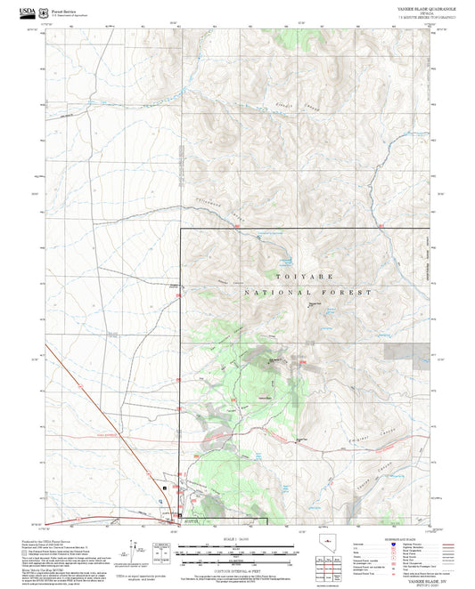 2025 Forest Service Topo Map of Yankee Blade Nevada