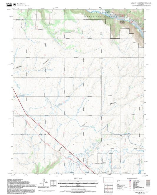 2025 Forest Service Topo Map of Yellow Jacket Colorado