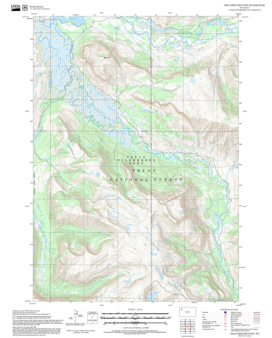 2025 Forest Service Topo Map of Yellowstone Point Wyoming