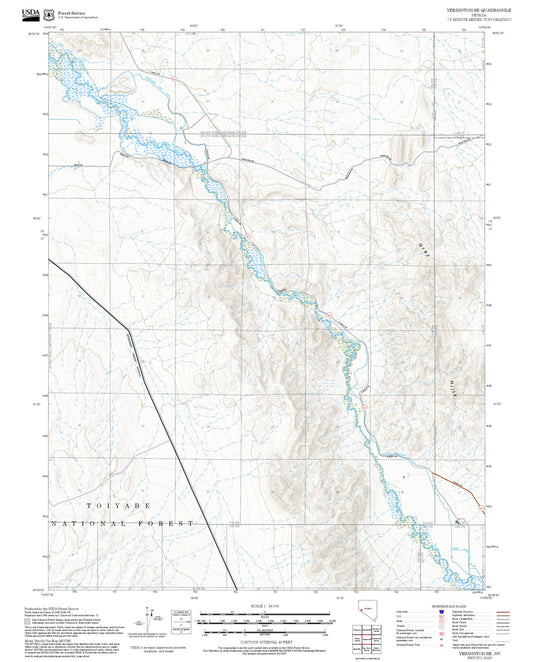 2025 Forest Service Topo Map of Yerington SE Nevada