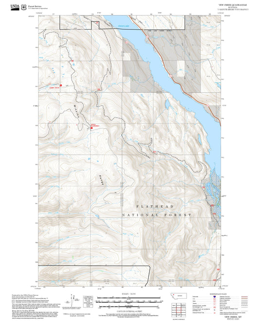 2025 Forest Service Topo Map of Yew Creek Montana